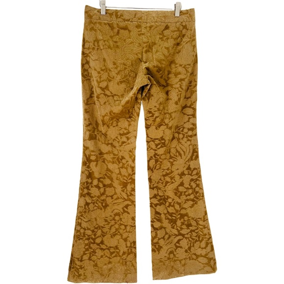 THEORY Jacquard Velvet Low Waisted Flare Leg Pants in Tan Size 6 - Picture 7 of 9